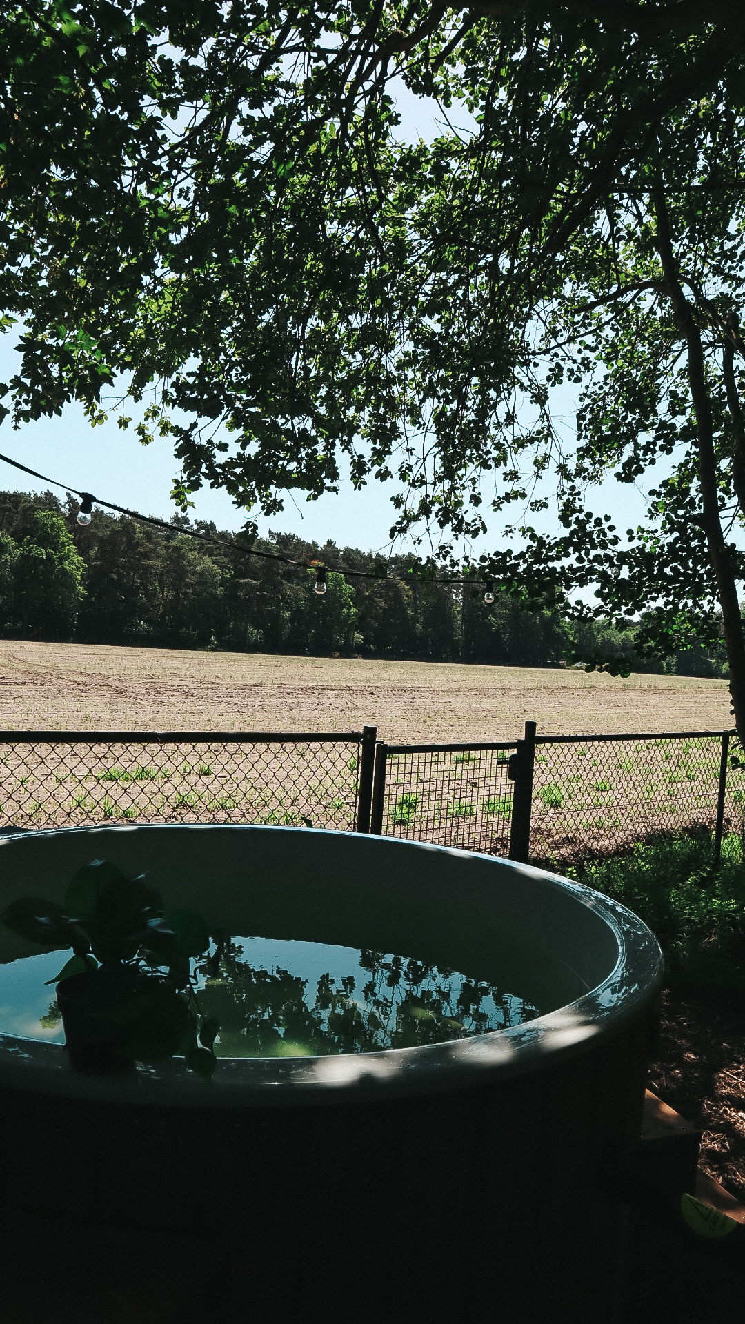 Hottub overlooking the field
