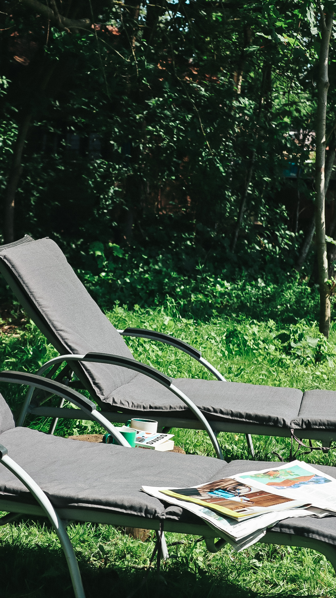 Lounge chairs in the garden